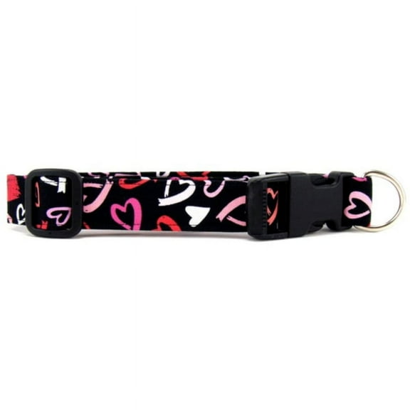 Brushed Hearts Dog Collar - Size - X-Large