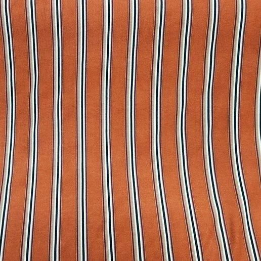 Brushed Ity Stripe Multi Black/Rust/White 60" Fashion Fabric By The Yard