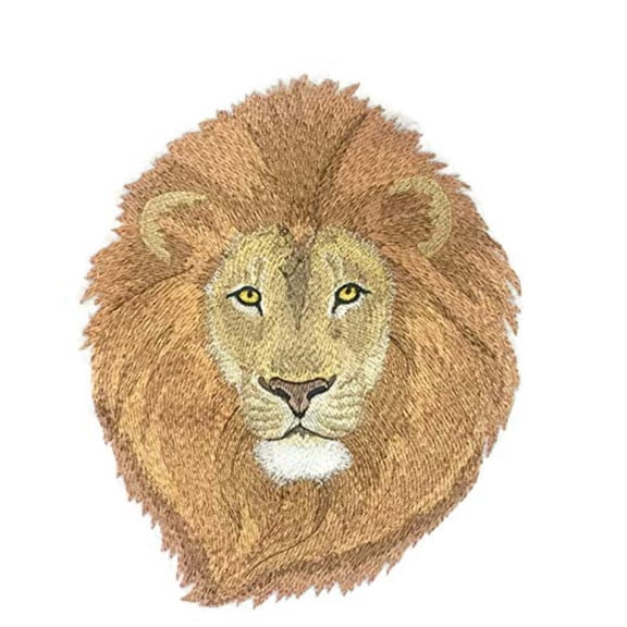Brushed Lion Embroidered Iron on/Sew Patch[6.45" x 7.8"]