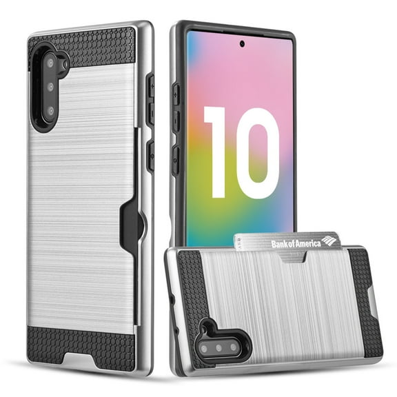 Brushed Metal Texture Card Slot Back Cover for Samsung Galaxy Note 10