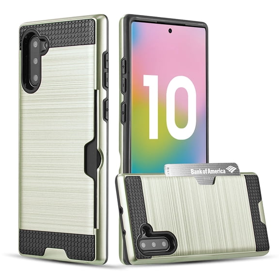Brushed Metal Texture Card Slot Back Cover for Samsung Galaxy Note 10