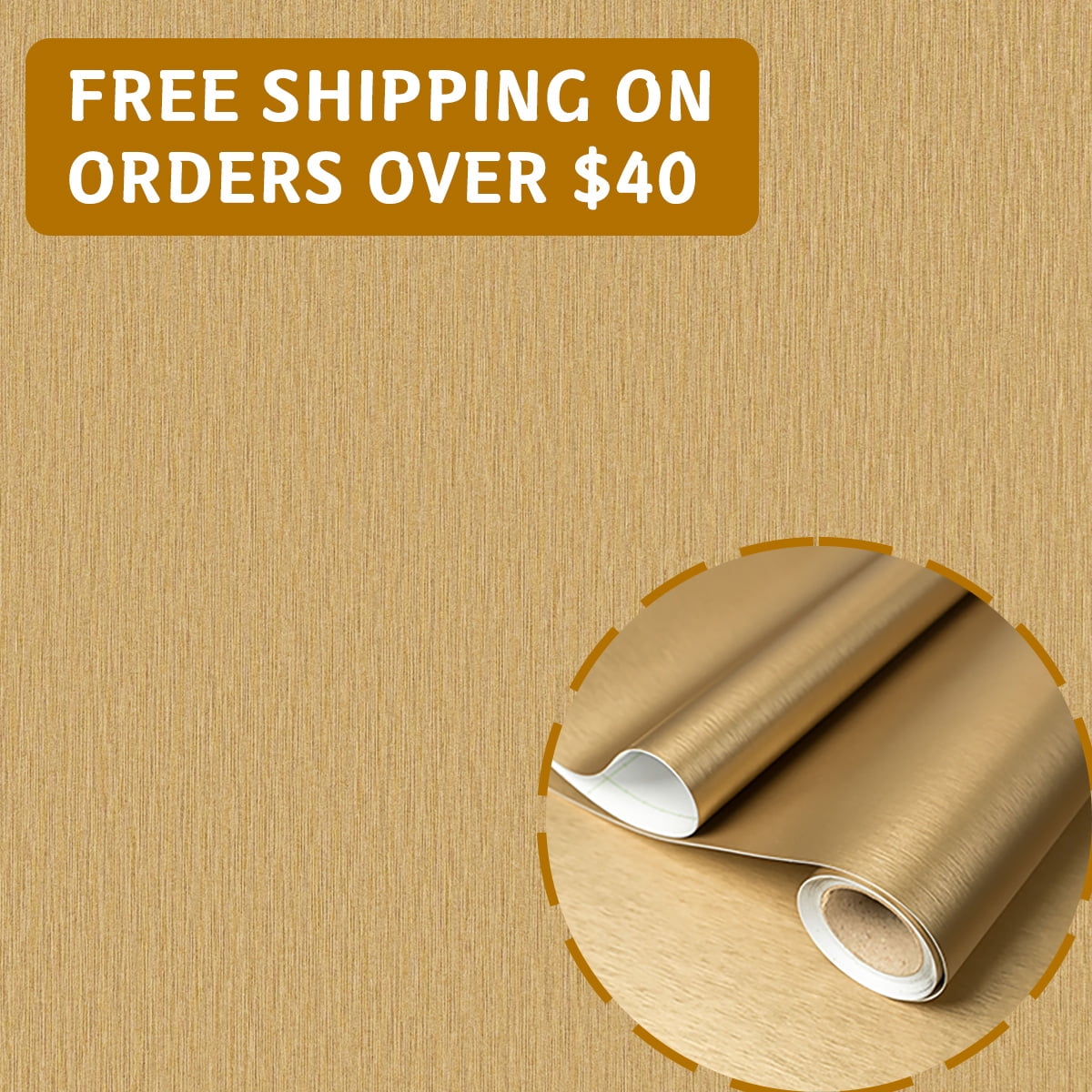 Brushed Metal Texture PET Peel and Stick Wallpaper Self Adhesive Waterproof Metallic Vinyl Finish for Wall Backsplash or Furniture Industrial Style Refrigerator Color Change 23.62 in*118/ 197 in