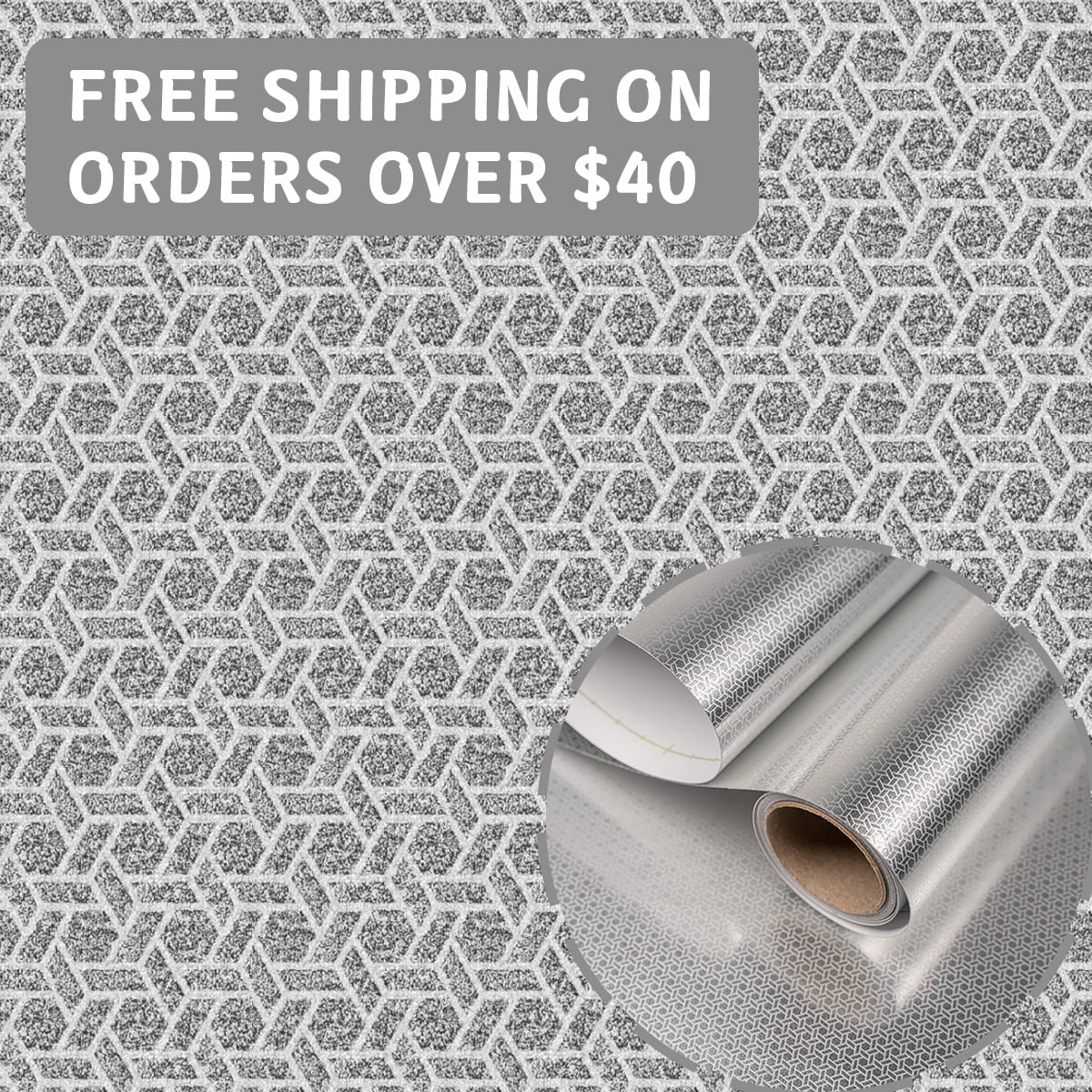 Brushed Metal Texture PET Peel and Stick Wallpaper Self Adhesive Waterproof Metallic Vinyl Finish for Wall Backsplash or Furniture Industrial Style Refrigerator Color Change 23.62 in*118/ 197 in