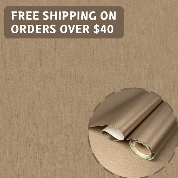 Brushed Metal Texture PET Peel and Stick Wallpaper Self Adhesive Waterproof Metallic Vinyl Finish for Wall Backsplash or Furniture Industrial Style Refrigerator Color Change 23.62 in*118/ 197 in