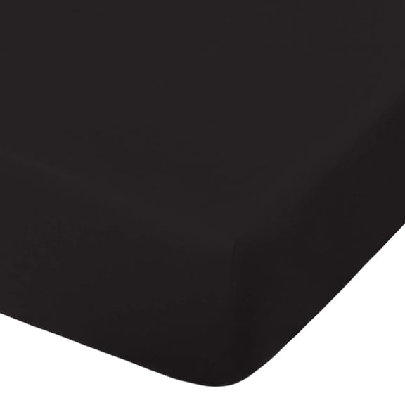 Brushed Microfiber Fitted Sheet, Super Soft and Cozy for Standard Mattresses, Black