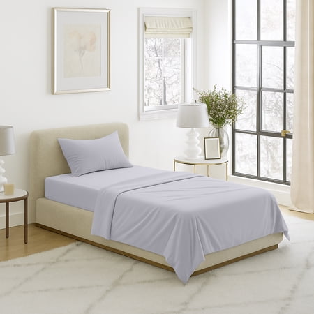 Lavish Home Brushed Microfiber Sheet Set, Silver Gray, 3-Piece-Set, Twin