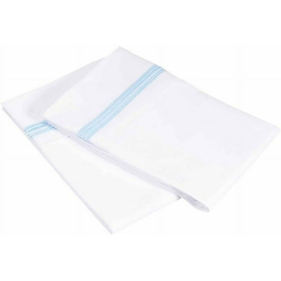 Brushed Microfiber, Wrinkle Resistant Pillow cases, 2 Piece Set with 5-Line Embroidery by Impressions, King