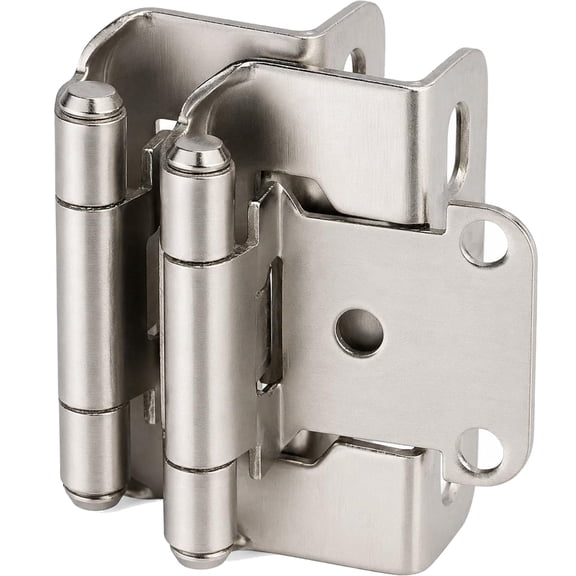 Brushed Nickel 20 Pack 1/2" Overlay Semi-wrap Face Frame Cabinet Hinges