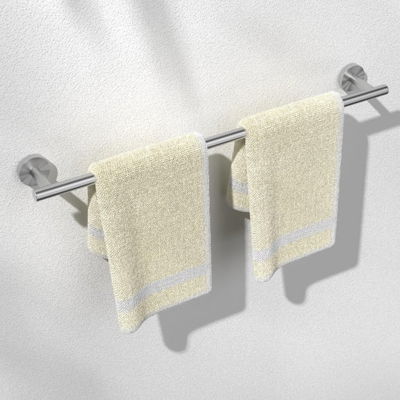 Brushed Nickel 24 Inch Towel Bar for Bathroom, SUS304 Stainless Steel Bathroom Rack Wall Mounted, Modern Home Decor Bath Holder with Hardware Accessories (Total Length 25.7 Inch)