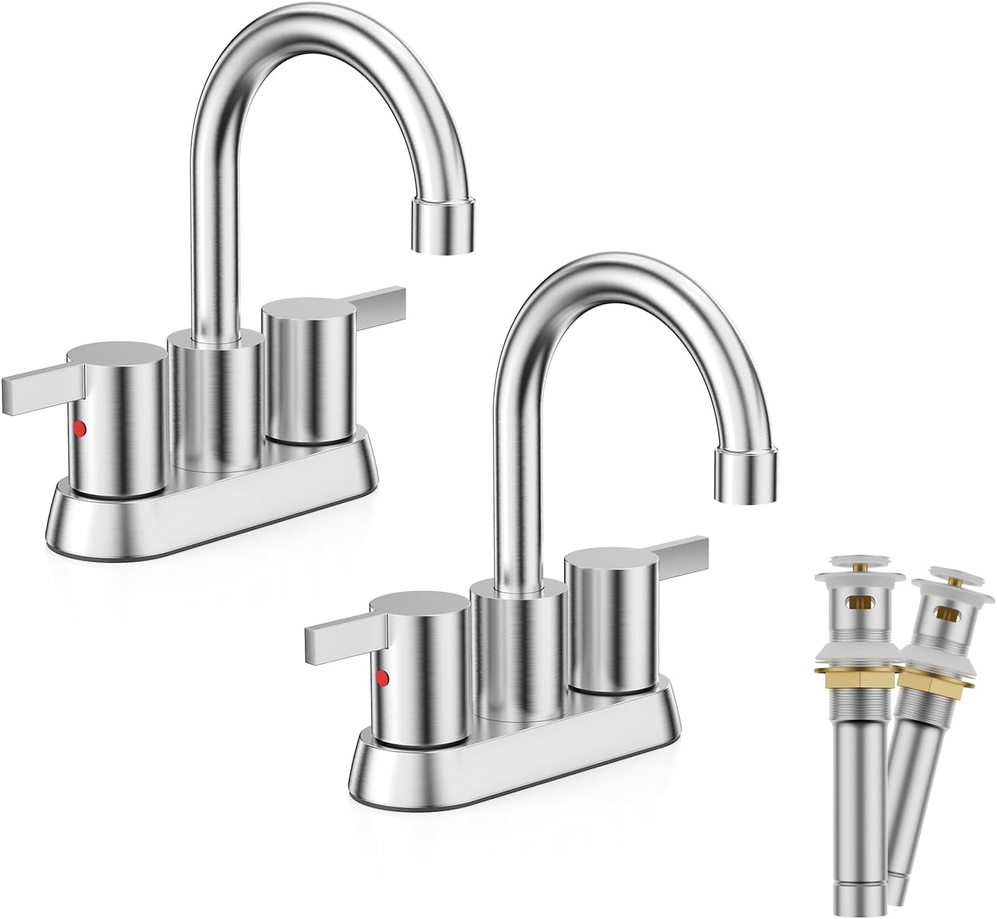 Brushed Nickel Pop-Up Bathroom Sink Drain With Overflow – Solid Brass, 2-Pack, Easy Install - View #5
