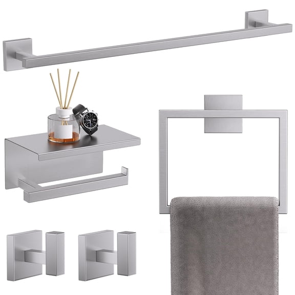 Brushed Nickel 5-Pieces Set-B Bathroom Hardware Accessories Set