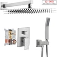thumbnail image 1 of Brushed Nickel 8" Rainfall Brass Shower Faucet System Combo Set W/Hand Shower, 1 of 14