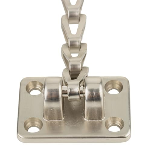 Brushed Nickel Adjustable Transom Window or Chest Chain Support | Decorative Chain for Window, Trunk, Chest, Desk | Reproduction Furniture Hardware | UA-273-CBN