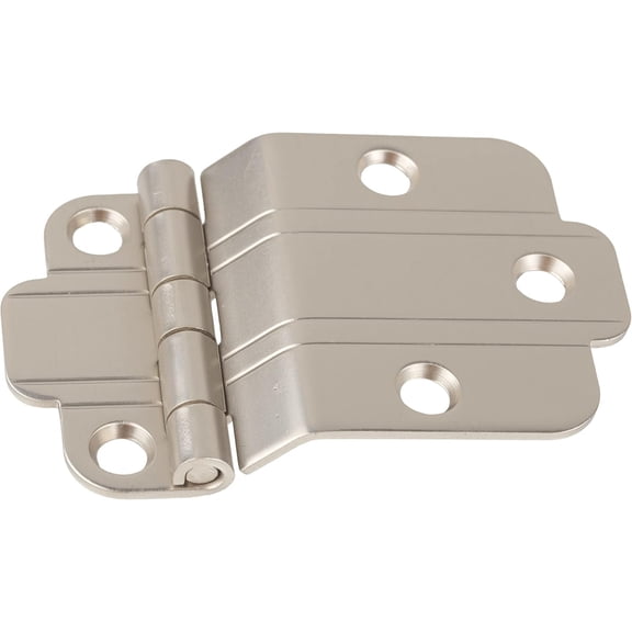 Brushed Nickel Art Deco Offset Mount Cabinet Door Hinge