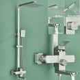 thumbnail image 1 of Brushed  Nickel Bathroom Shower Faucet Set 8" Rainfall Shower Fixture With Tub Filler, 1 of 16