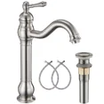 thumbnail image 1 of Brushed Nickel Bathroom Vessel Faucet 1Hole Sink Vanity Mixer Taps Single Handle, 1 of 9