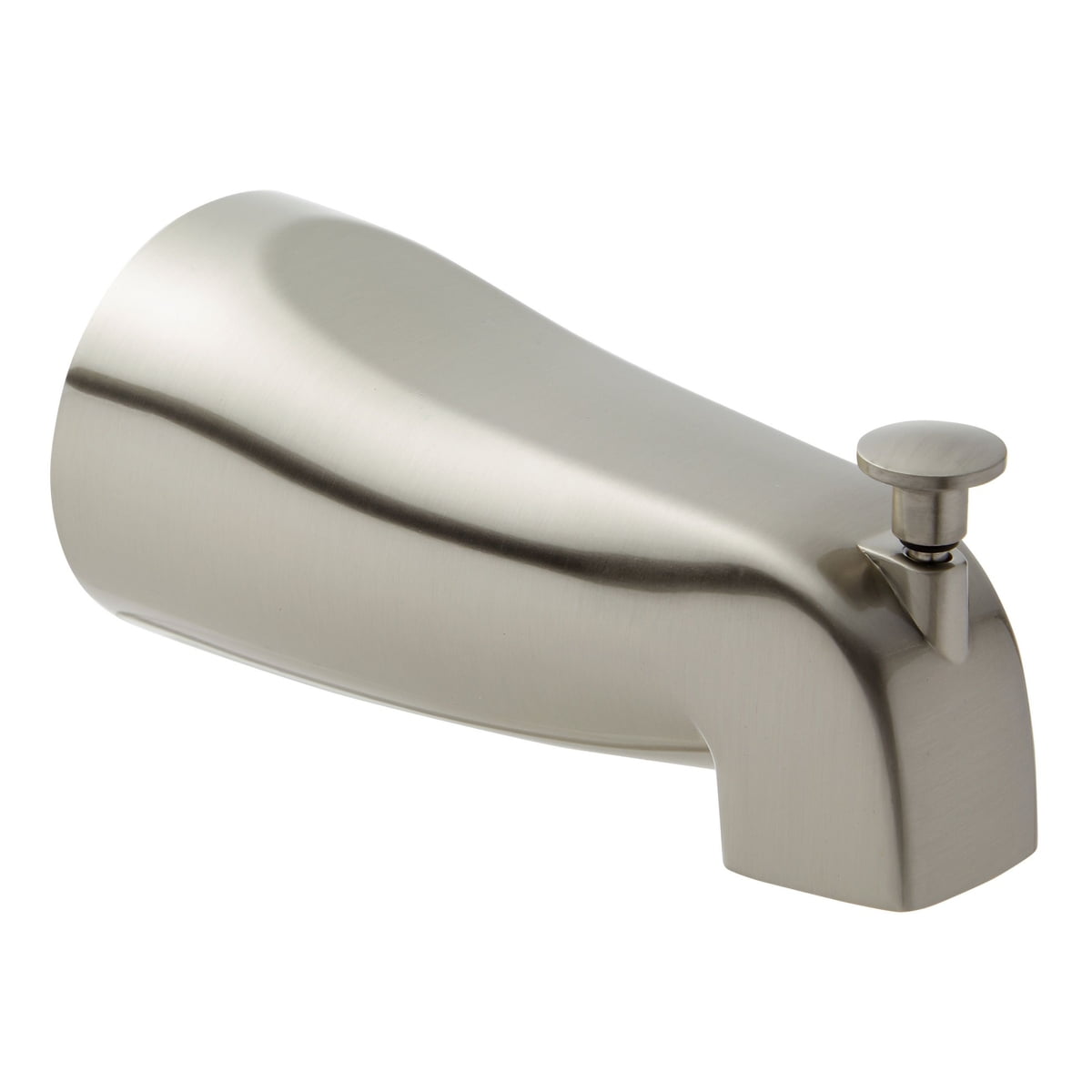 Brushed Nickel Bathtub Faucet Threaded Tub Spout with Shower Diverter