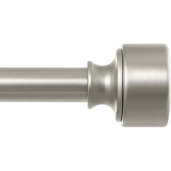 Brushed Nickel Curtain Rods for Windows 66 to 120 Inch(5.5-10ft), 1 Inch Diameter Heavy Duty Curtain Rod, Adjustable Decorative Drapery Poles 36-120", Satin Nickel