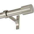 thumbnail image 1 of Brushed Nickel Curtain Rods with Cap Finials, Single 72-144" Adjustable Decorative Drapery Rods, 1 of 14
