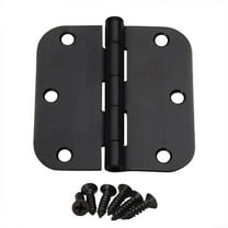 Brushed Nickel Door Hinges 3.5 Inch Round Corner Hinge Iron with Screws for Interior Doors Drawers Wardrobes Flat Open Design 270 Degree Rotation