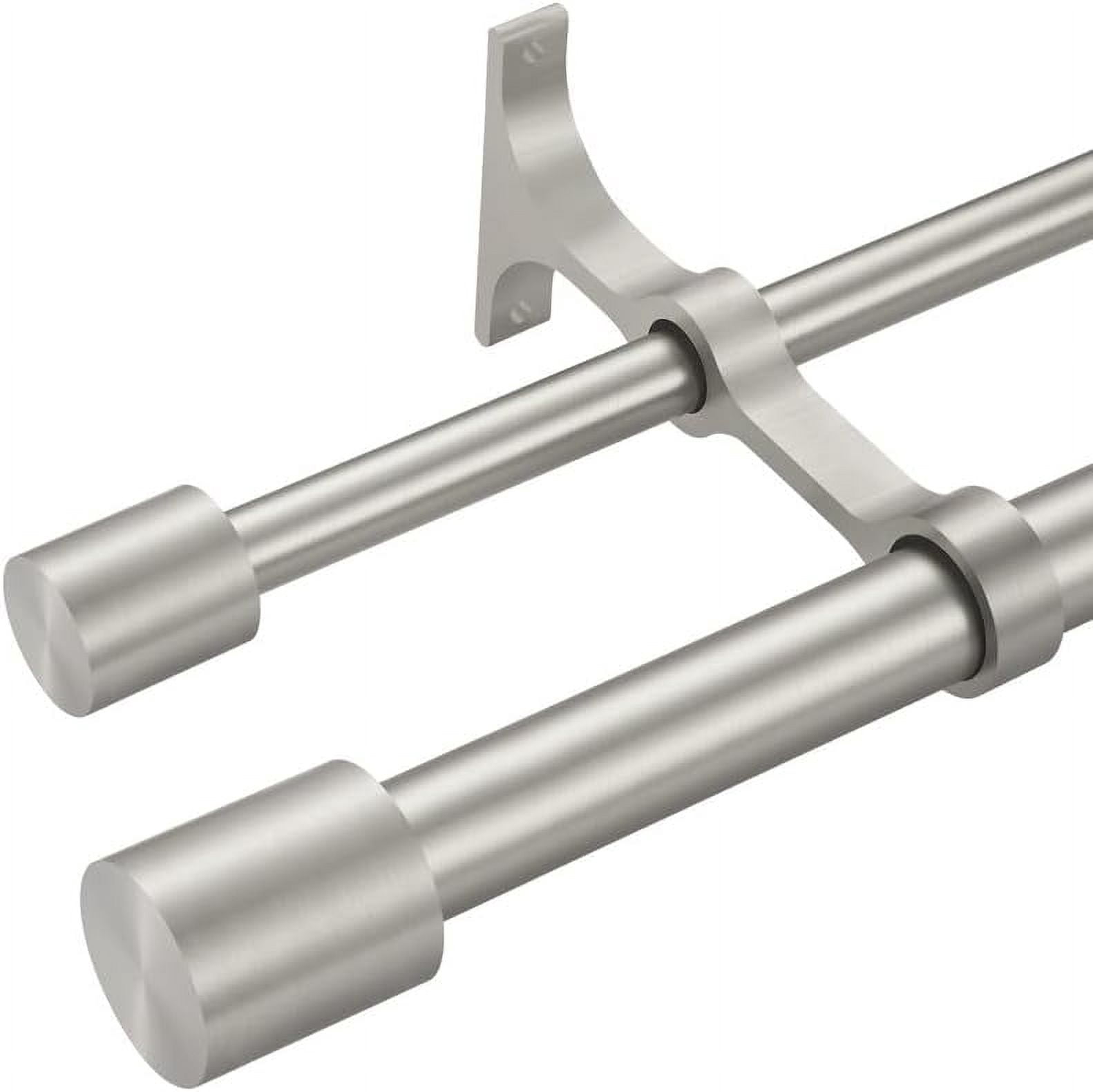 Brushed Nickel Double Curtain Rod