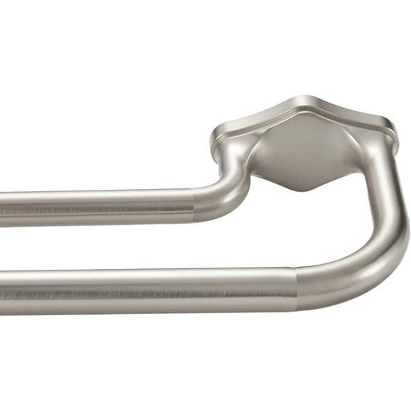 Brushed Nickel Double Curtain Rods For Windows 72-144 Inch,Heavy Duty Double Curtain Rod with Aluminum Finials and Bracket,Adjustable Double Window Rods For Blackout Or Room Darkening Panels