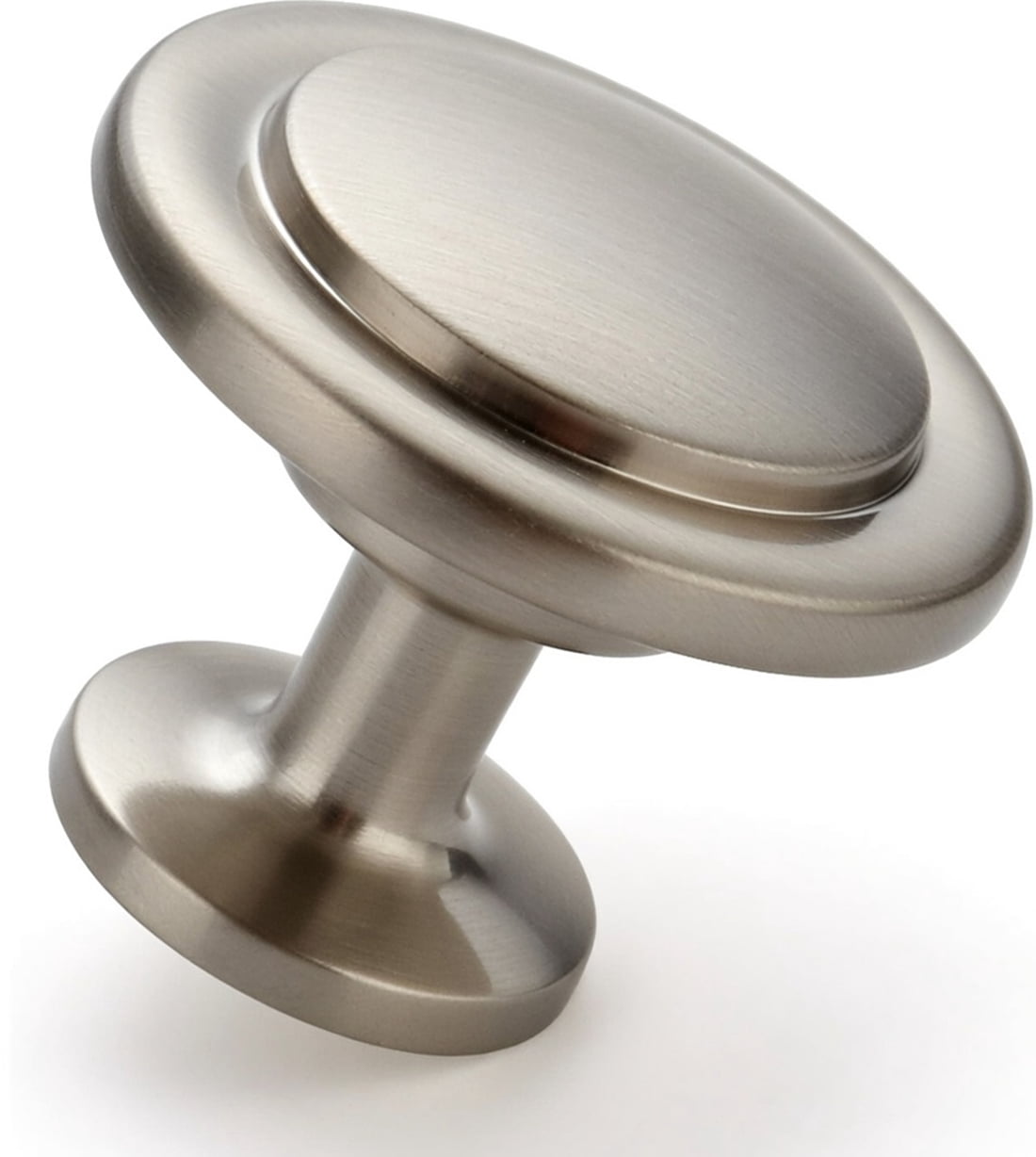 Brushed Nickel Kitchen Cabinet Knobs 1-1/4 inch Round Drawer Pulls Zinc Furniture Handles for Dresser and Desk Satin Nickel 10 Pack