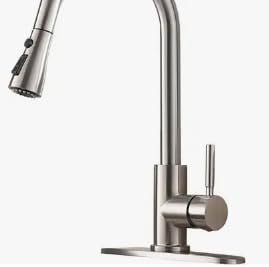 Brushed Nickel Stainless Steel Pull Down Kitchen Faucet
