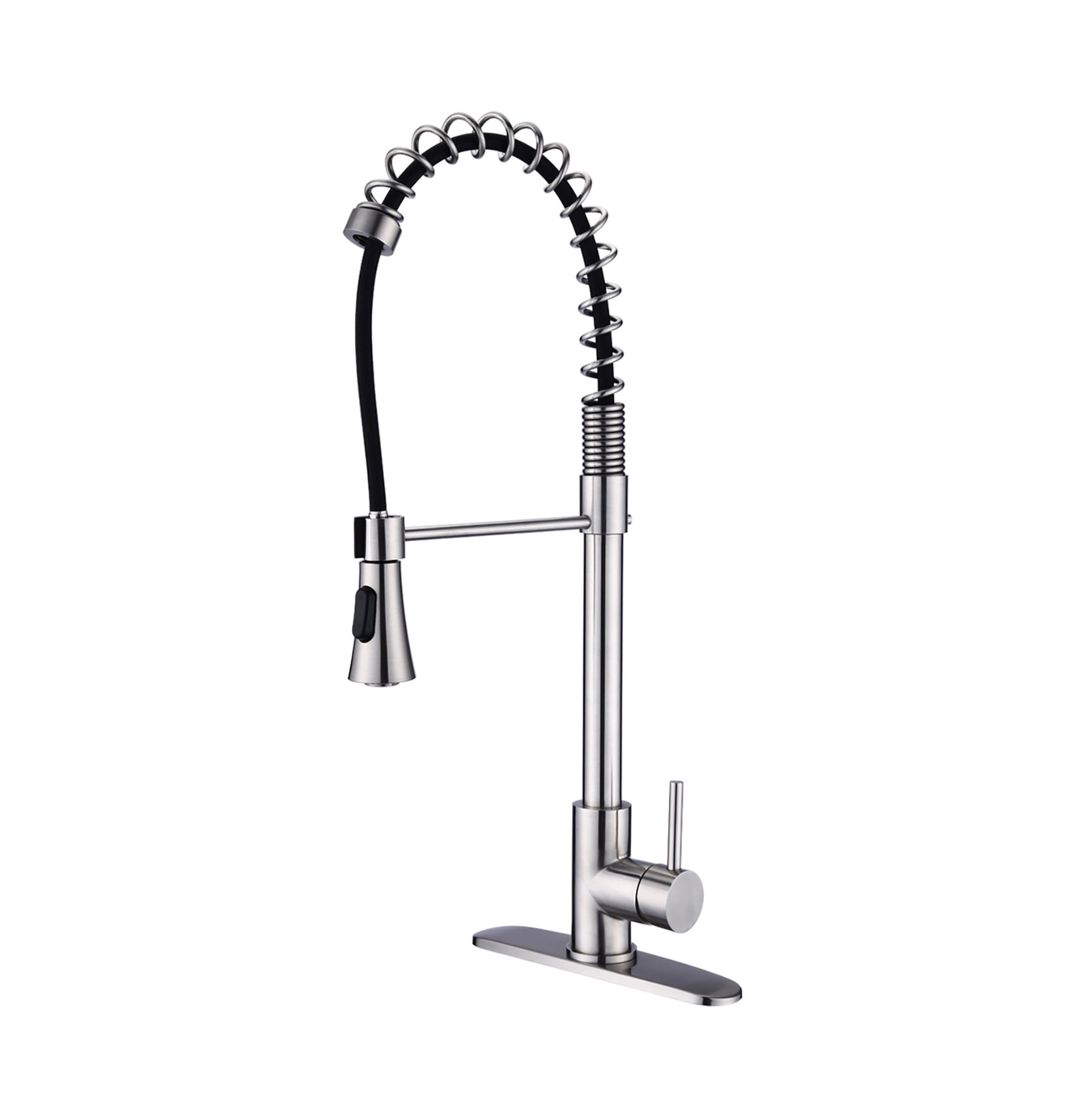 Brushed Nickel Kitchen Faucet Single Handle High Arc Pull Down Stainless Steel Modern Sink Faucet with 360 Rotation for Home Kitchen Upgrade