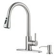 Brushed Nickel Kitchen Faucet Sink Mixer Pull Down Sprayer with soap