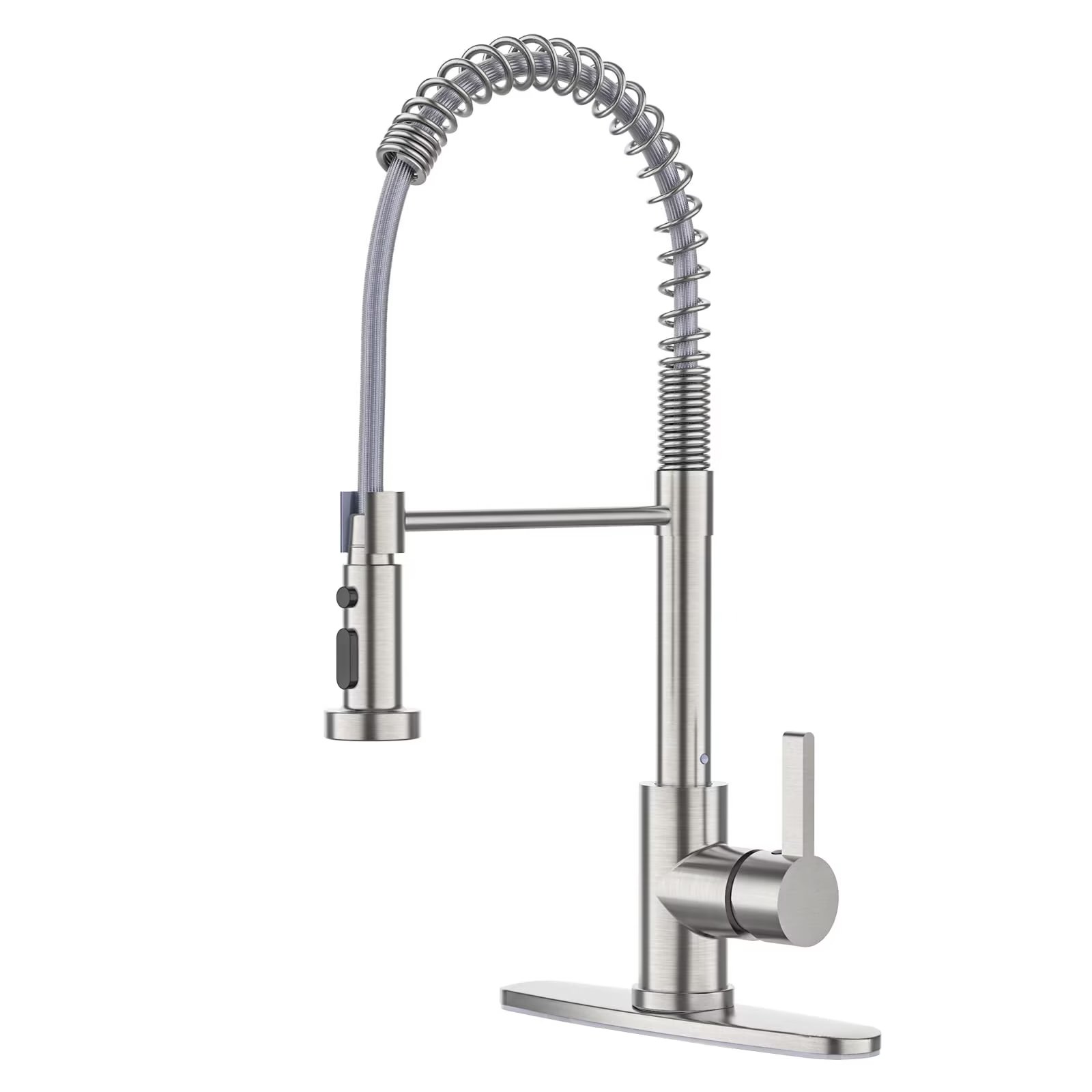 Brushed Nickel Kitchen Faucet with Pull Down Sprayer, Kitchen Sink