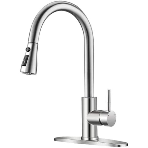 Brushed Nickel Kitchen Faucets with Pull Down Sprayer Kitchen Sink Faucet with Pull Out Sprayer Single Hole Deck Mount Single Handle Stainless Steel Grifos De Cocina 866068SN