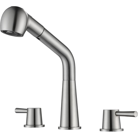 Brushed Nickel | Kitchen Tap | 2 Handles Kitchen Sink Tap | 3 Holes Sink Tap | Pull Out Kitchen Faucets | Bar Kitchen Tap | | Stainless Steel | RB1060
