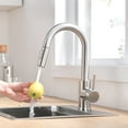thumbnail image 1 of Brushed Nickel Mini Bar Prep Faucet with Pull Down Sprayer for Bathroom and Kitchen Sink, 1 of 7