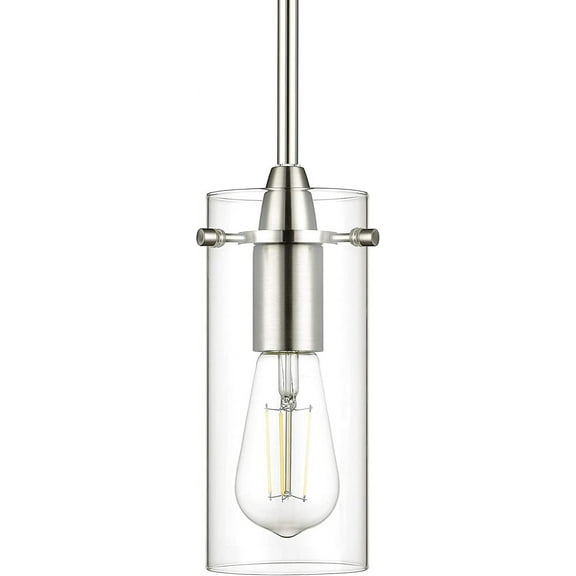 Brushed Nickel Pendant Lights Kitchen Island - Small Clear Glass Pendant Light Fixture