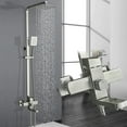 Brushed Nickel Rain Shower Faucet set Exposed Shower System Kit with