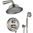 Brushed Nickel Shower Faucet Set with Mixer Valve Rain Shower Head
