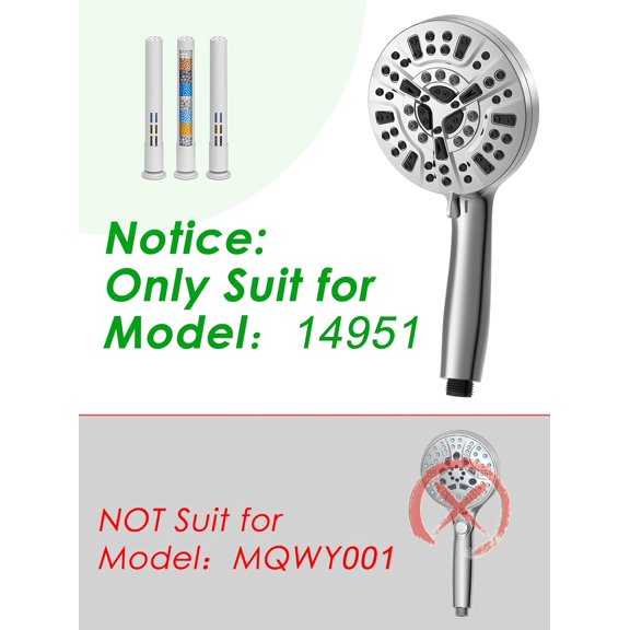 Brushed Nickel Shower Head with 6 Filters - 10-Setting High Pressure Handheld Sprayer for Home Spa Experience