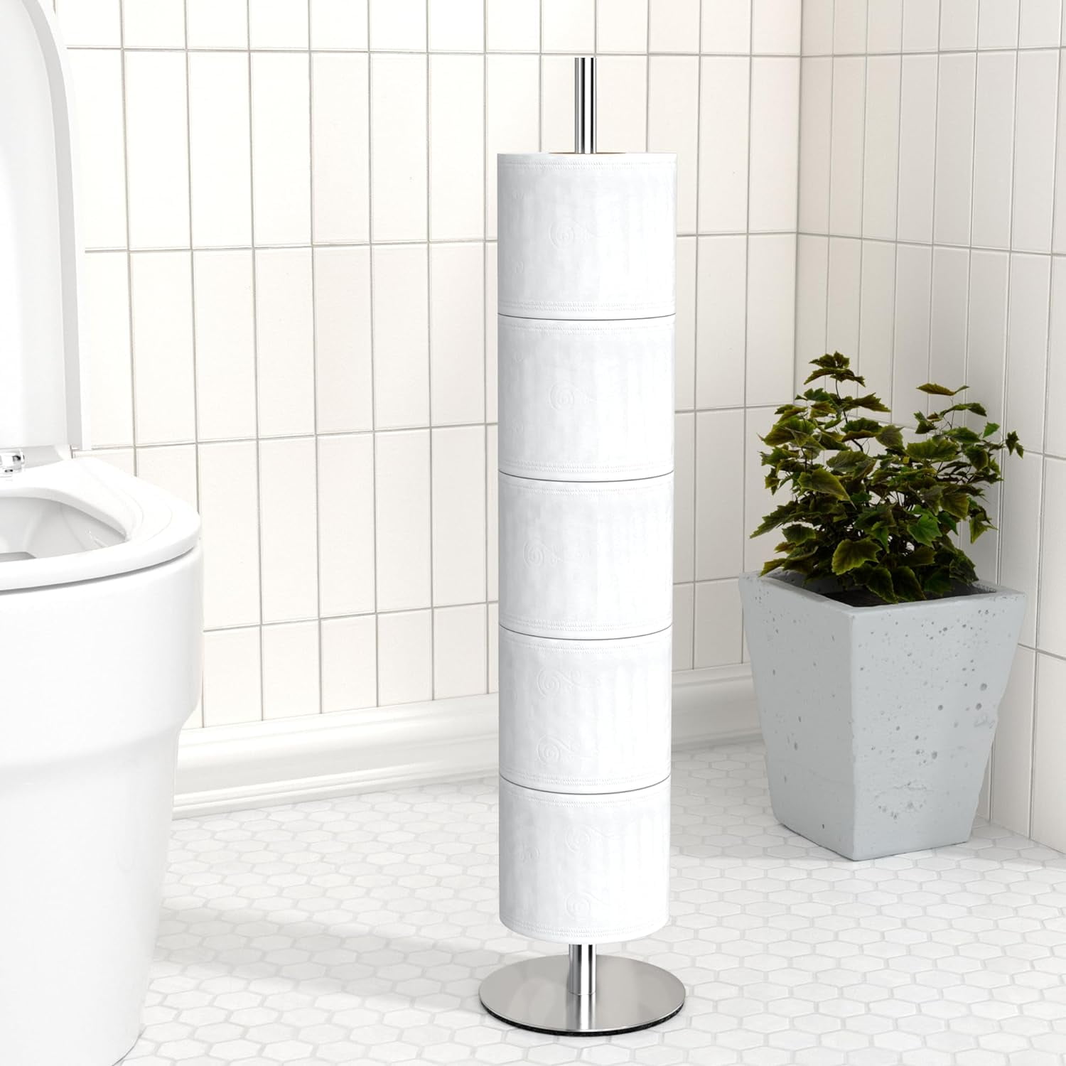 Moen Sage Freestanding Toilet Paper Holder, Brushed Nickel