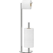 Brushed Nickel Toilet Paper Holder Stand,Free-Standing Toilet Paper Storage,Stainless Steel Toilet Tissue Paper Roll Storage Shelf and Dispenser Holds 3 Paper Rolls,Bathroom Accessories
