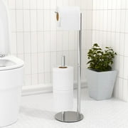 NIFFGAFF Brushed Nickel Toilet Paper Holder Stand,Free-Standing Toilet Paper Storage,Stainless Steel Toilet Tissue Paper Roll Storage Shelf and Dispenser Holds 3 Paper Rolls,Bathroom Accessories