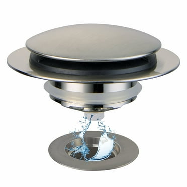 Brushed Nickel Universal Tub Drain Stopper, Pop up Brass Bathtub Drain Stopper for Tub