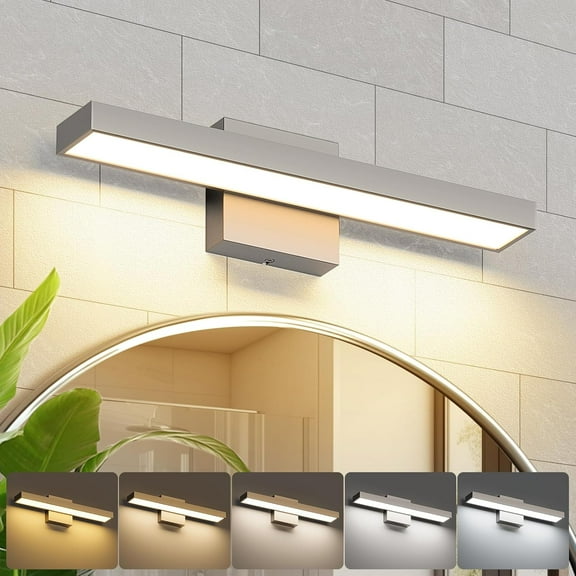 Brushed Nickel Vanity Light for Bathroom 5CCT Dimmable Modern Bathroom Lighting Fixture Over Mirror 16.53 inch Bath Vanity Lights Bar