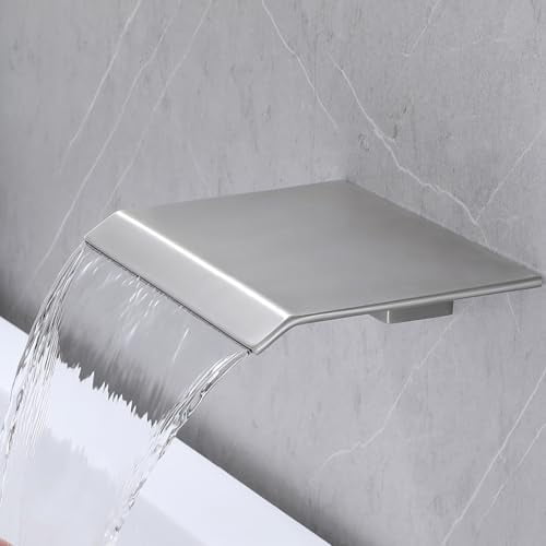 Brushed Nickel Waterfall Tub Spout Bathroom Sink Spout for Bathroom Vanity Sink, Wall Mount Waterfall Tub Spouts Without Diverter$$Tools & Hardware Other
