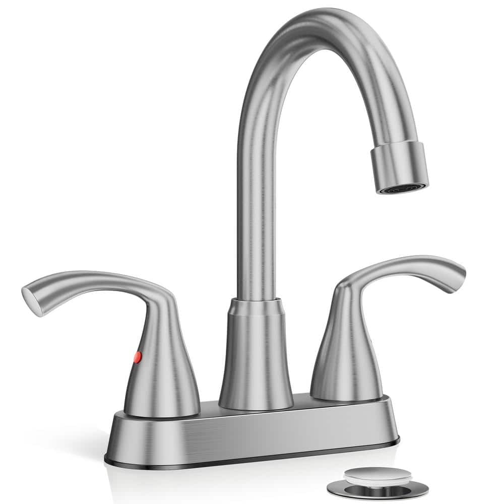 Brushed Nickel Double Handle Bathroom Sink Faucet 4 Inch Centerset 2 brushed-nickel-double-handle-bathroom-sink-faucet-4-inch-centerset-2