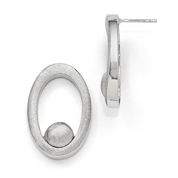 Sterling Silver Polished & Scratch Finish Post Dangle Earrings