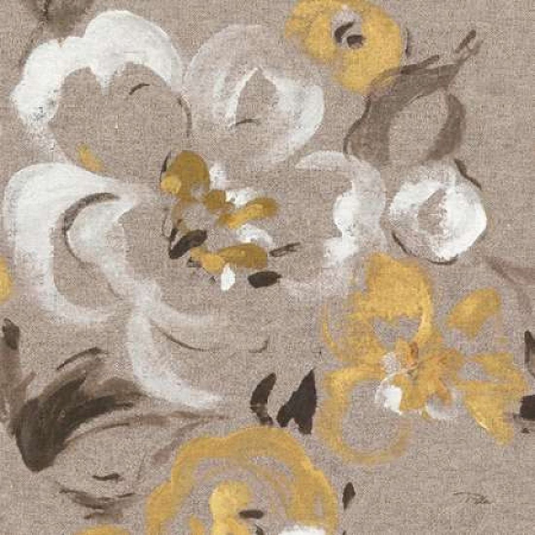 Brushed Petals II Gold Canvas Art - Pela (24 x 24)