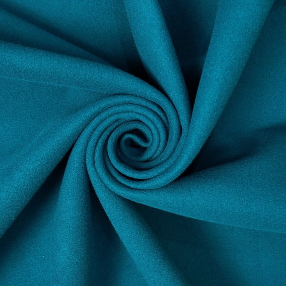 Brushed Polyester Wool Coating 59" Fabric By The Yard – Soft Wool-Like For Coats, Jackets, Winter Apparel, Cloaks & Scarves (Teal, 5 Yards)