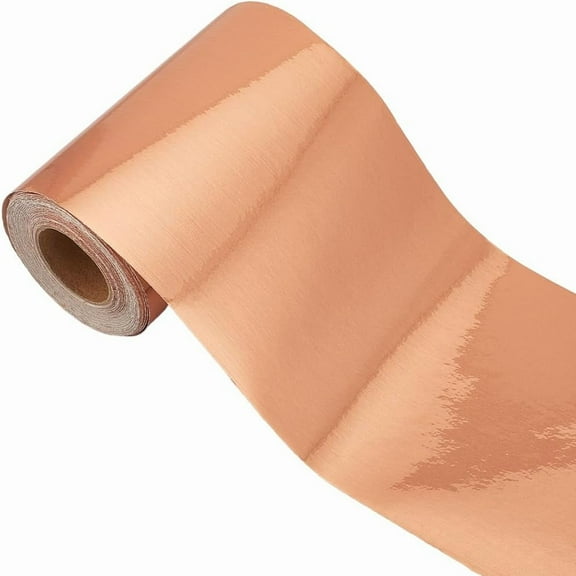 Brushed Rose Gold Peel and Stick Wallpaper Border 32.8Ftx4In Mirror Frame Edging Sticker PVC Self-Adhesive Removable Waterproof Trim Repair Tape for Home Kitchen Office Bathroom Table Decor diy