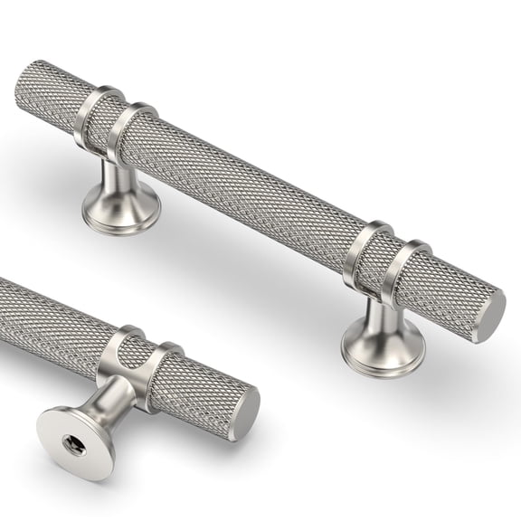 Brushed Satin Nickel 3" Hole Center 10 Pack Cabinet Knobs Hardware